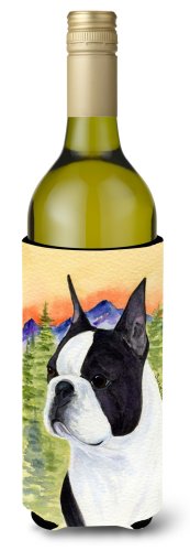 Caroline`s treasures carolines comori ss8187literk boston terrier sticla de vin hugger multicolore wine bottle