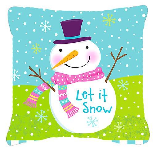Caroline`s treasures crăciun omul de zăpadă lăsați-l zăpadă fabric decorative perna multicolore 18h x18w