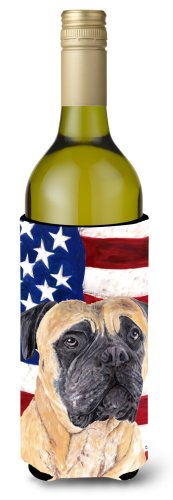Caroline`s treasures statele unite ale americii flag cu mastiff sticla de vin izolator de băuturi izolator de băuturi izolator de băuturi mltcl win...