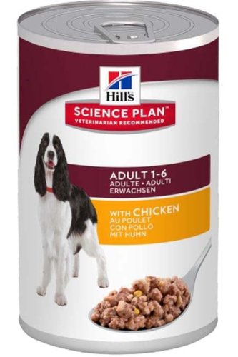 Hills conservă hrană umedă pentru câini adult carne pui 370g